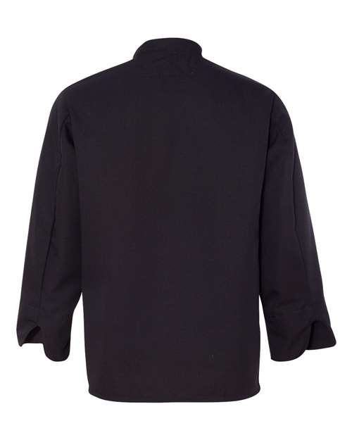 Chef Designs - Ten Pearl Button Black Chef Coat - 0425